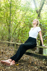 Plain Black Plus Size Harem Pants