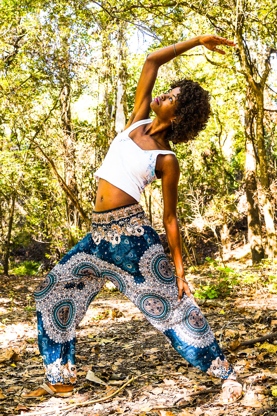 Teal Mandala Flow Pants