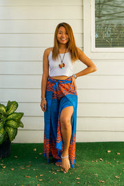 Saffron Sky Mandala Palazzo Wrap Pants
