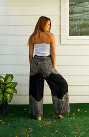 Black Mandala Palazzo Wrap Pants