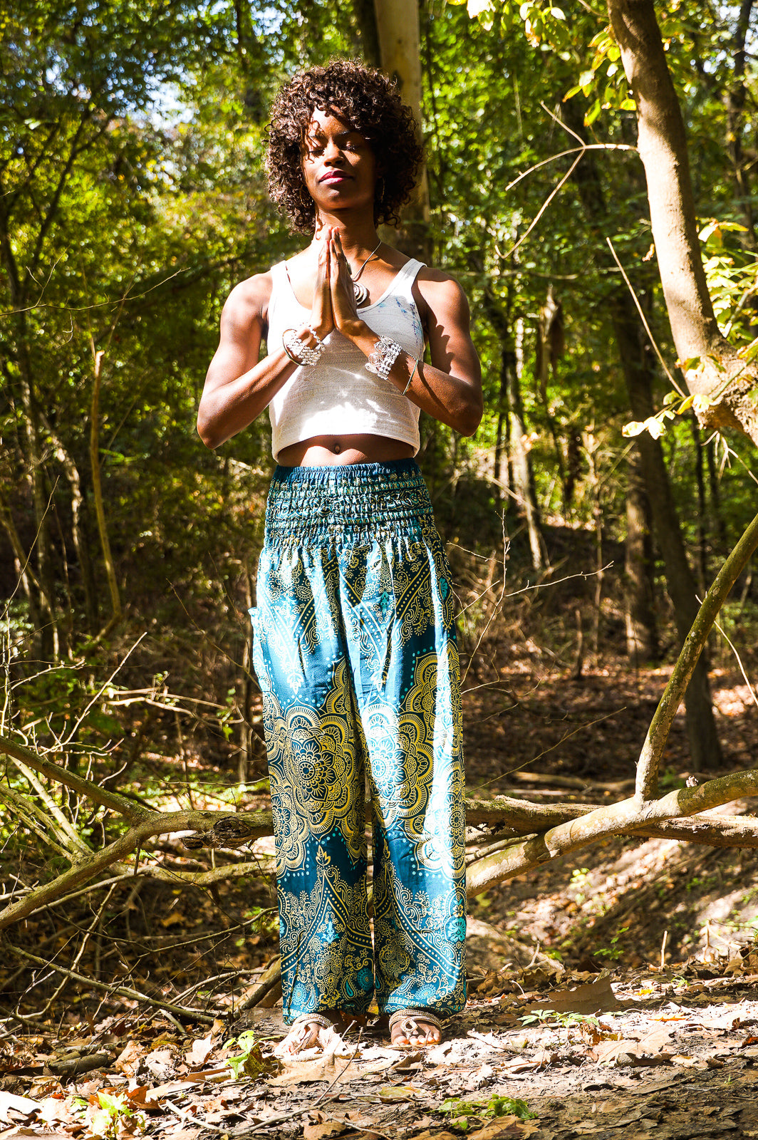 Teal Oasis Medallion Flow Pants