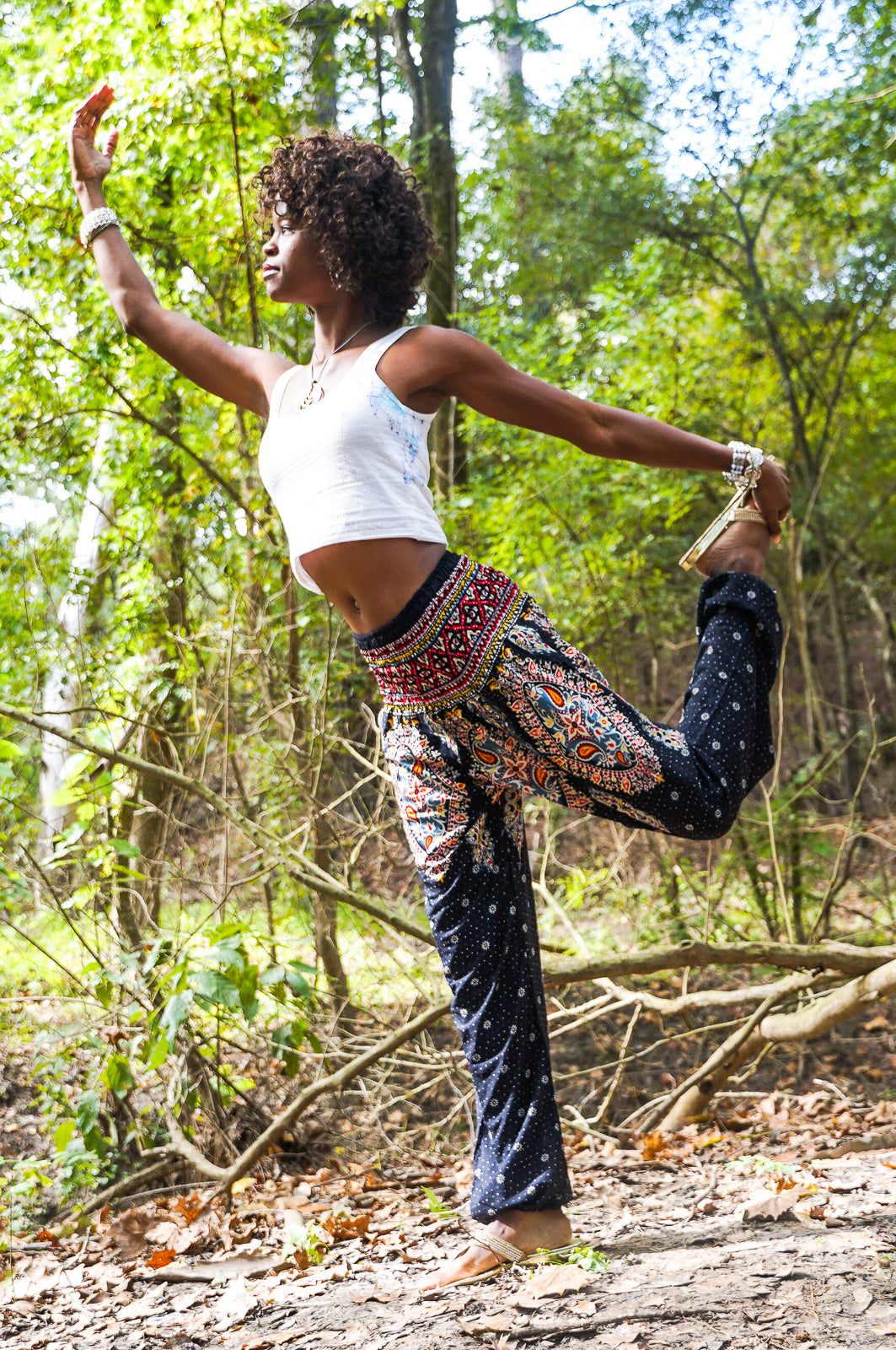 Charcoal Paisley Flow Pants