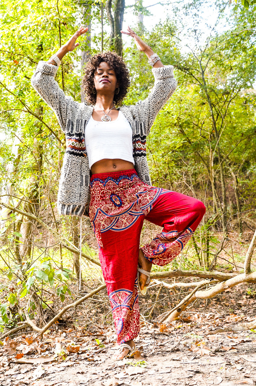 Red Luna Mandala Harem Pants