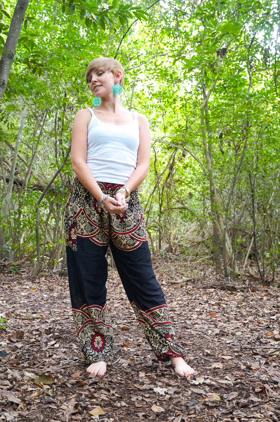 Black Luna Mandala Harem Pants