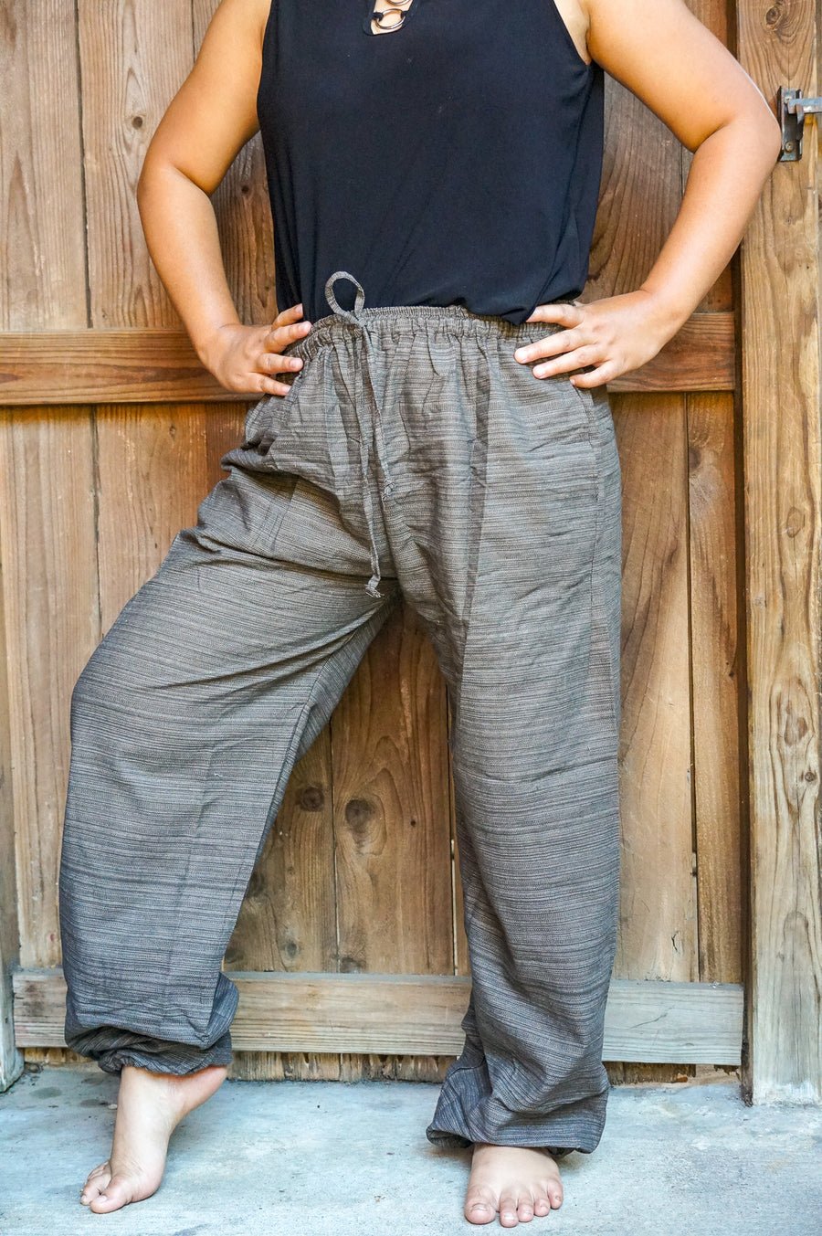 Solid Green Cotton Pants