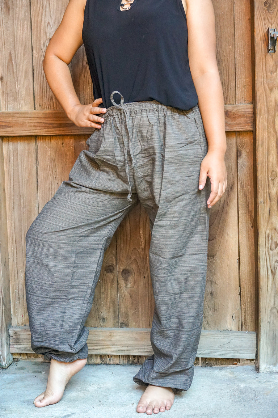 Solid Green Cotton Pants
