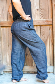 Solid Black Cotton Pants