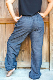 Solid Black Cotton Pants