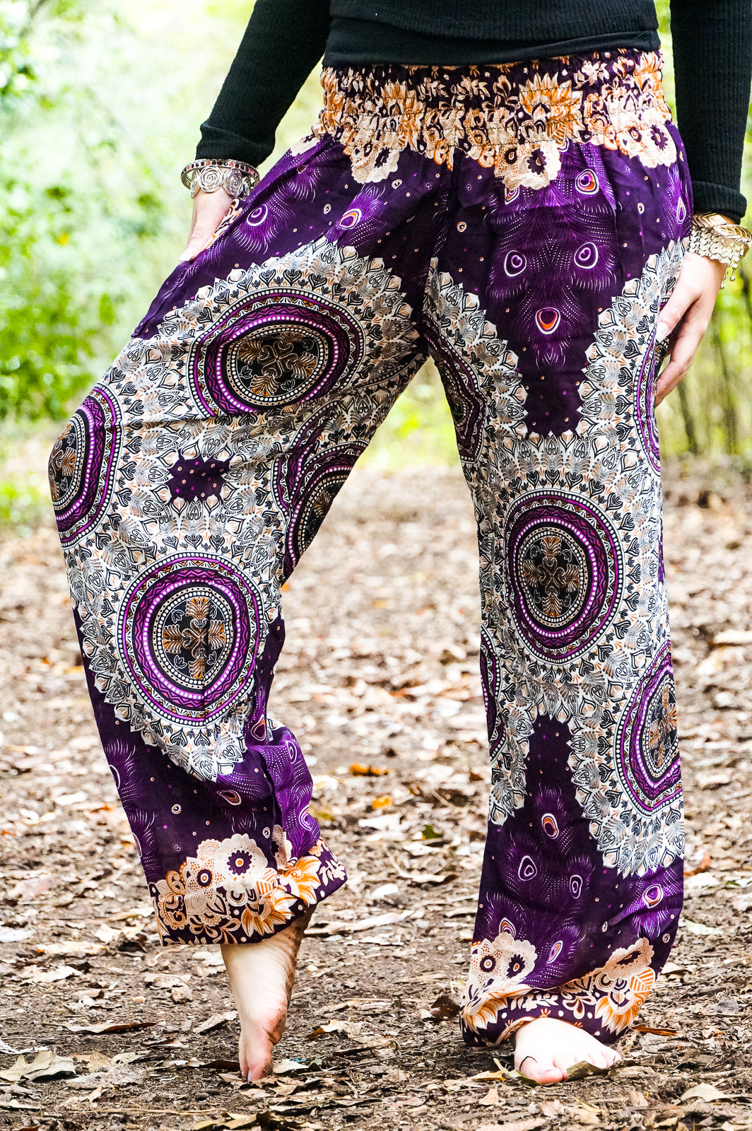 Plum Mystic Medallion Flow Pants