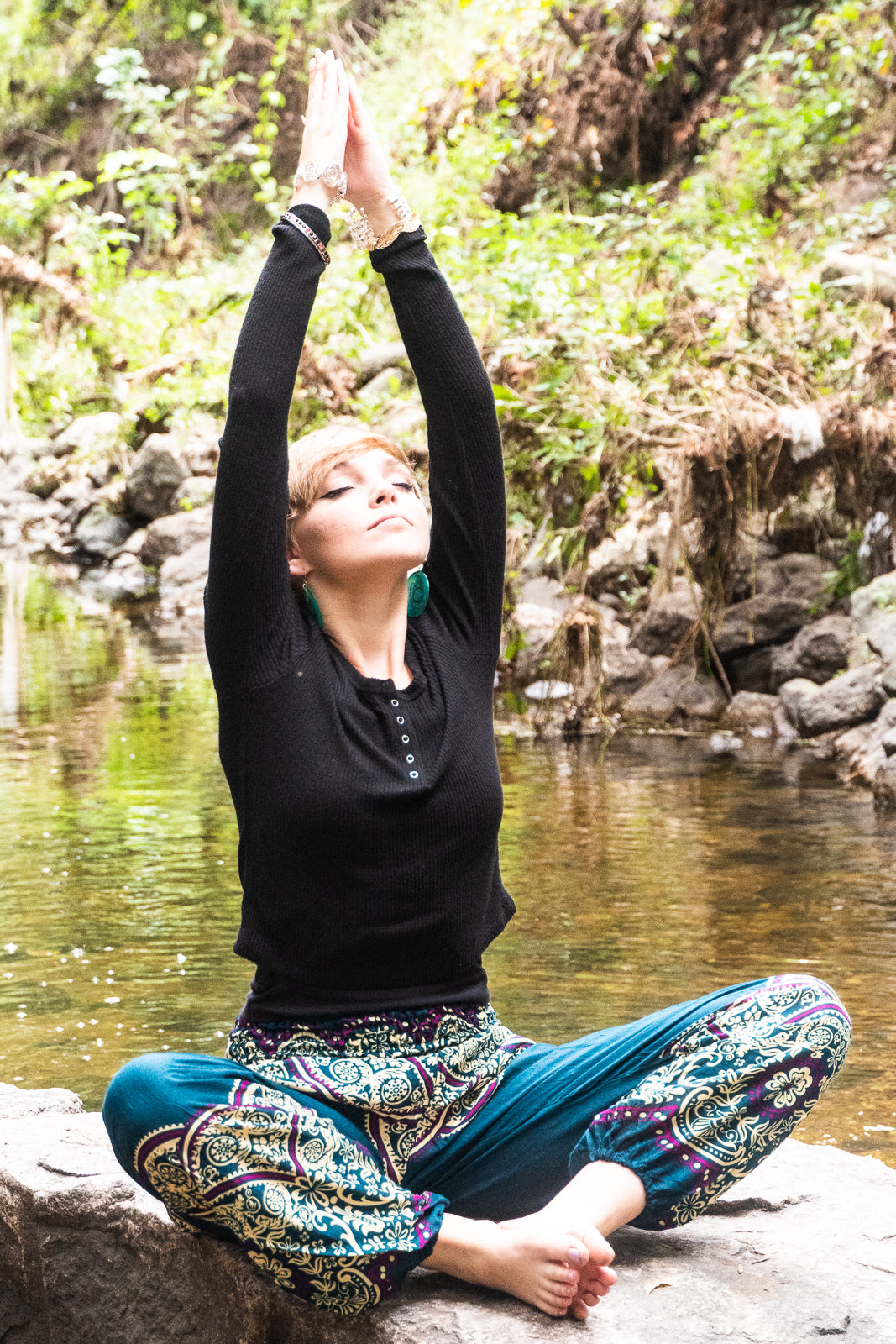 Teal Moonrise Medallion Flow Pants