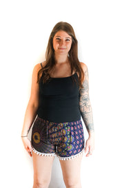 Dark Blue Mandala Shorts