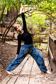 Pacific Blue Blossom Harem Pants