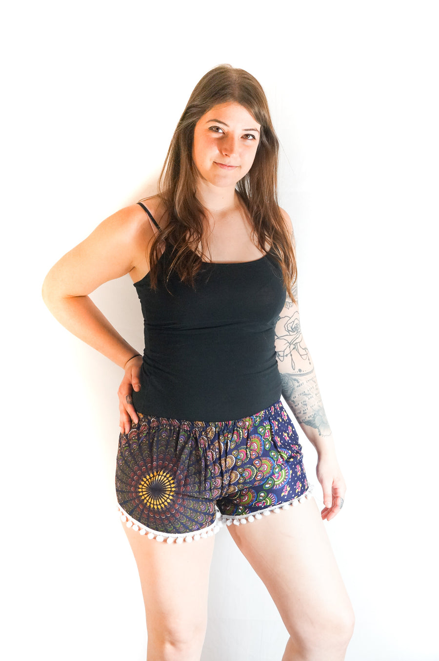 Dark Blue Mandala Shorts