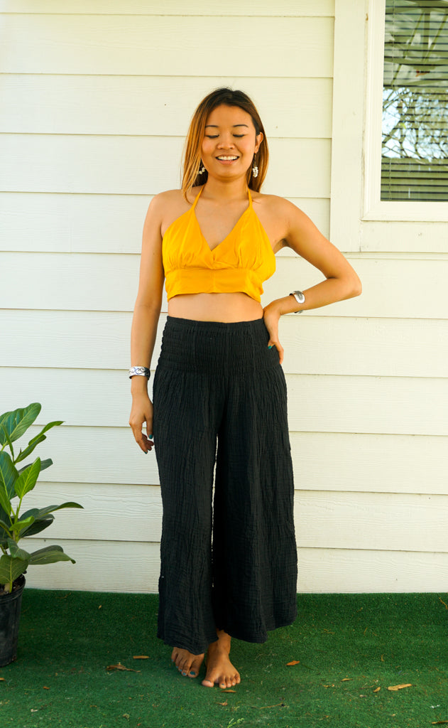 Golden Mustard Wrap Top