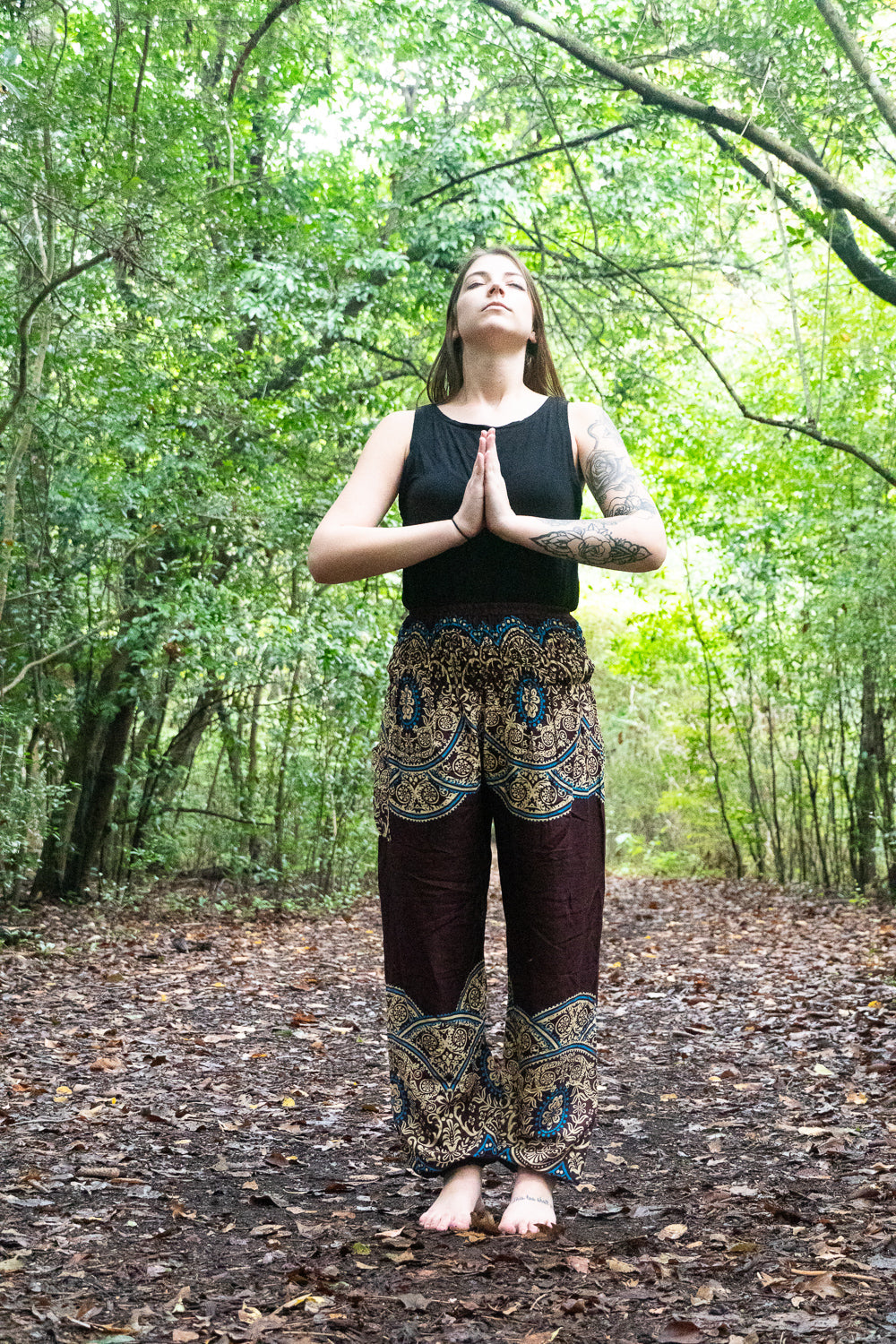 Brown Luna Mandala Flow Pants