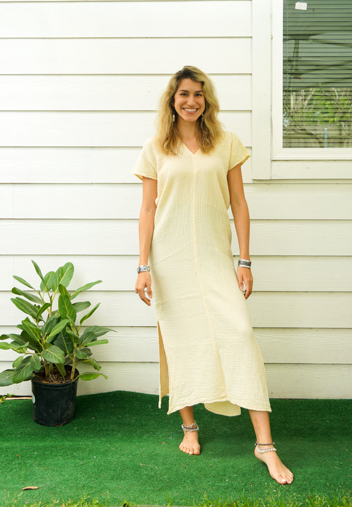Ivory Double Gauze Cotton Dress