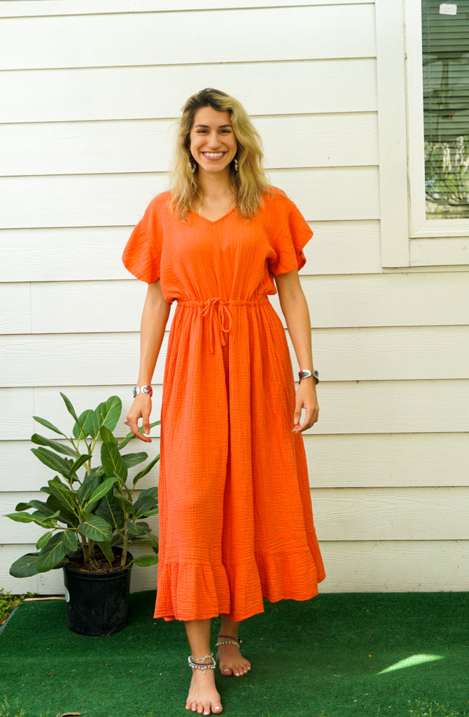Scarlet Organic Double Gauze Maxi Dress