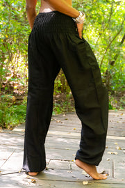 Plain Black Plus Size Harem Pants