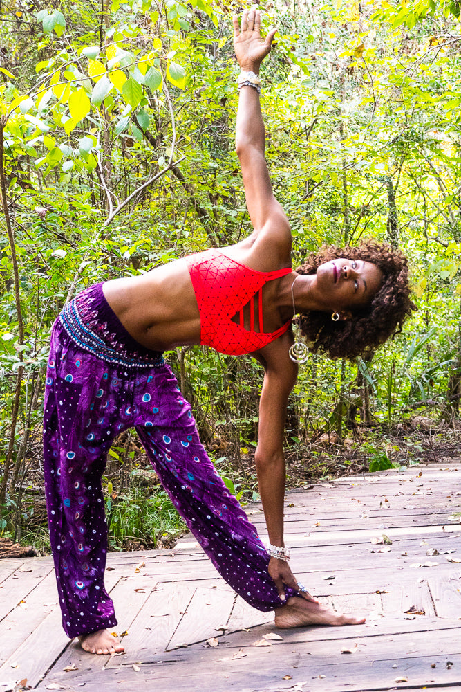 Purple Peacock Flow Pants