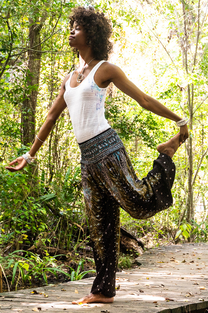 Turquoise Feather Flow Pants
