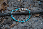 Turquoise & Silver Beaded Bracelet | Everyday Minimal Boho