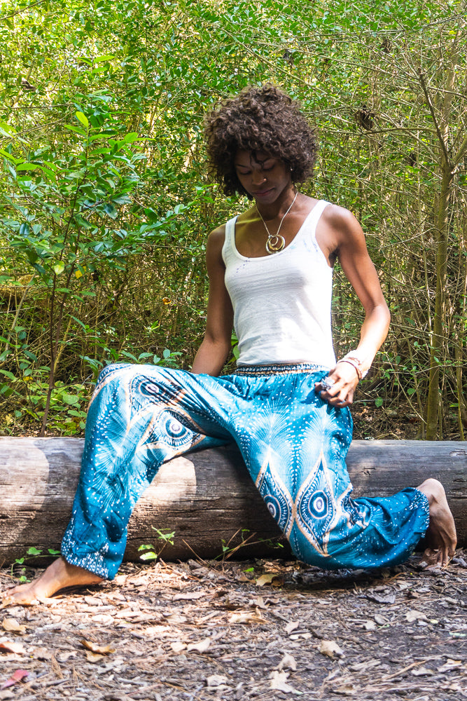 Teal & Gold Boho Flow Pants