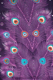 Purple Peacock Feather Harem Pants