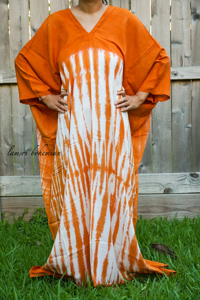 Orange Shibori Tie Dye Kaftan