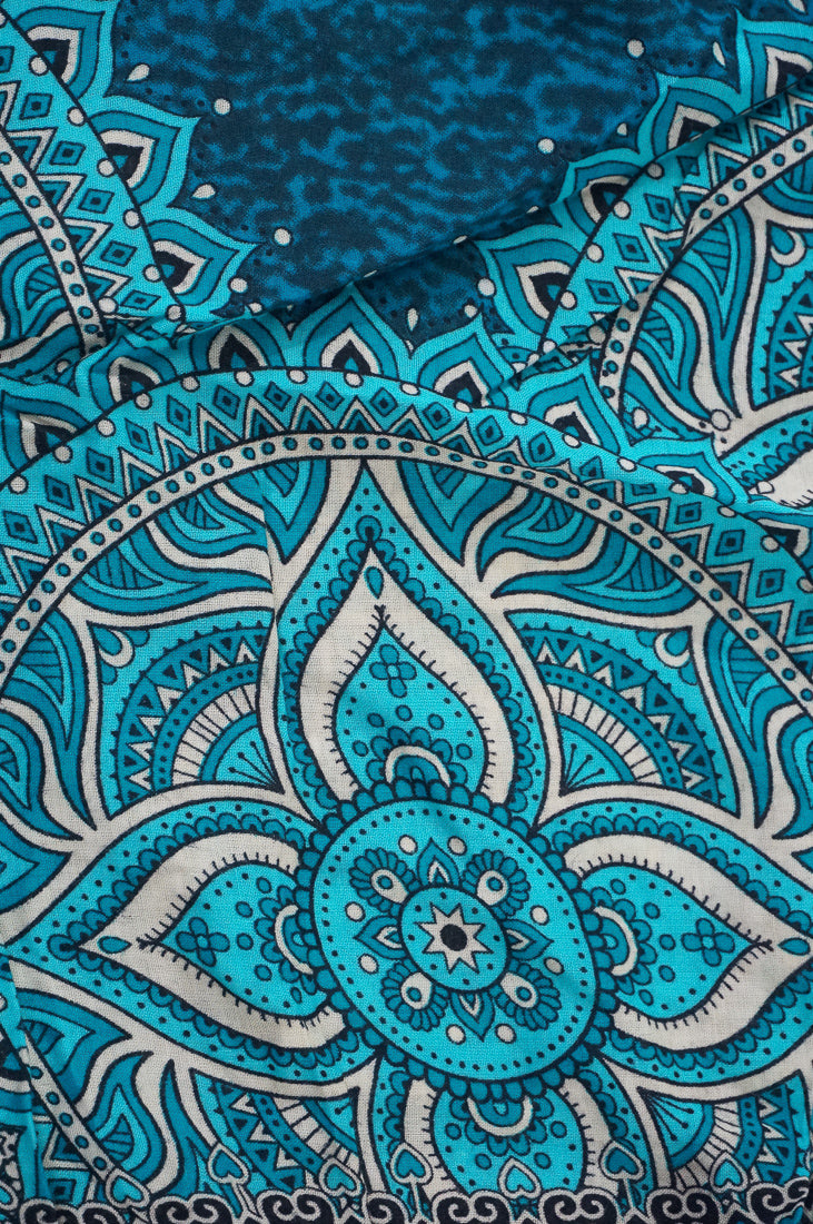 Turquoise Goddess Mandala Harem Pants