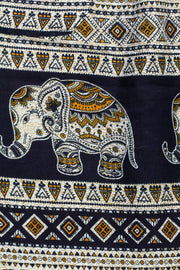 Pridi Black Tribal Elephant Plus Size Harem Pants