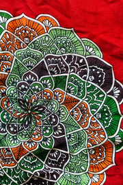 Red Enlighten Flower Harem Pants