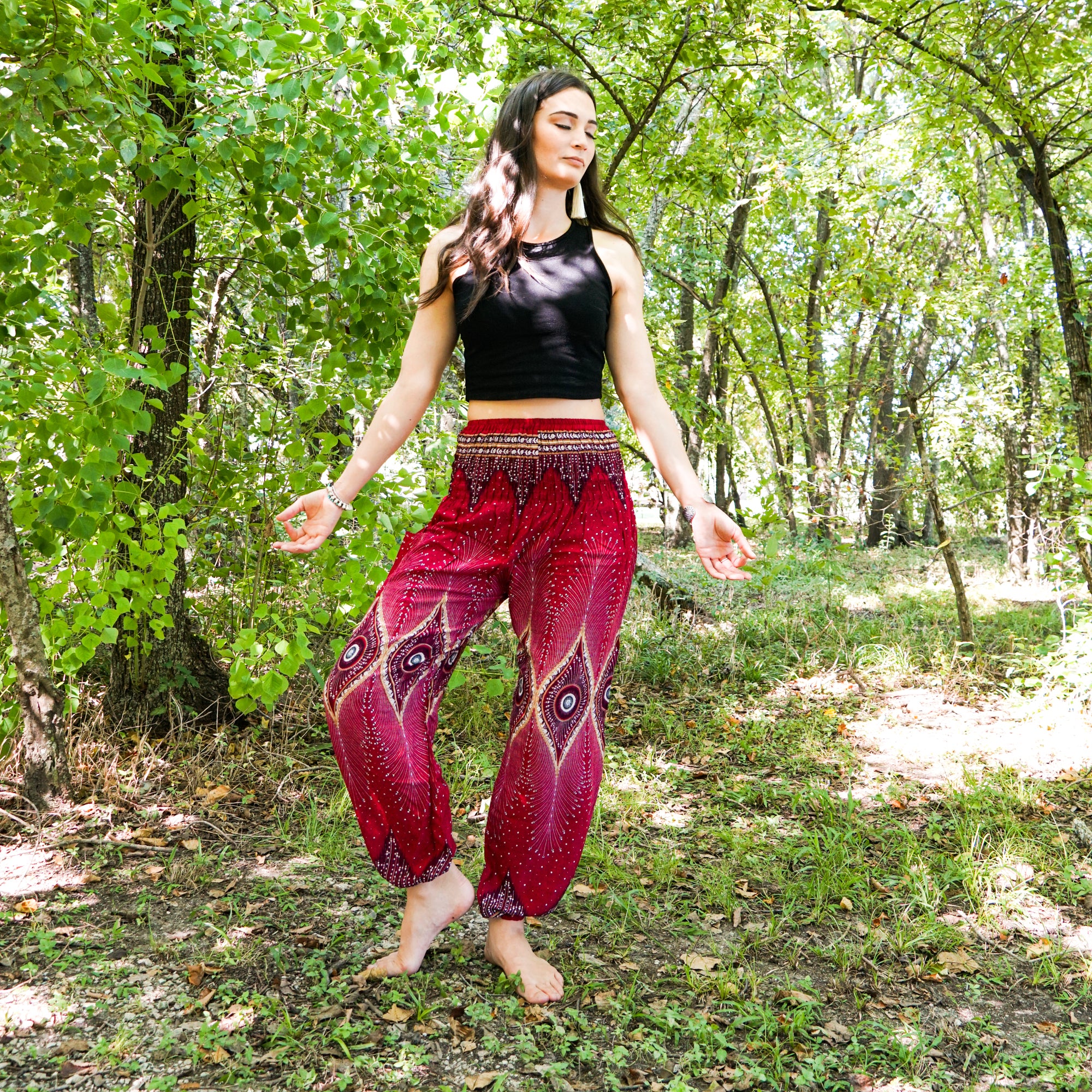 Crimson Eye Mandala Flow Pants