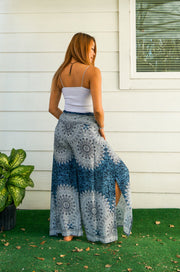 Blue Lotus Mandala Palazzo Wrap Pants