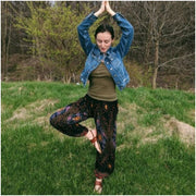 Black Peacock Eye Plus Size Harem Pants